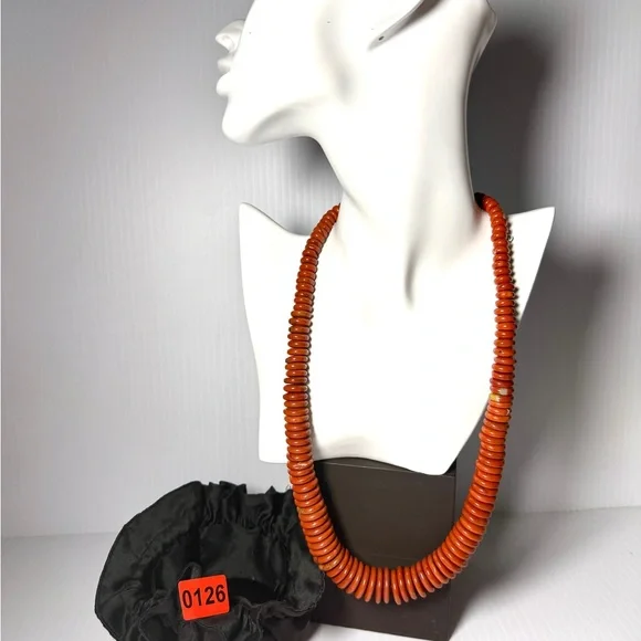 Red Jasper Graduated Disc Beaded Necklace - Picture 13 of 13